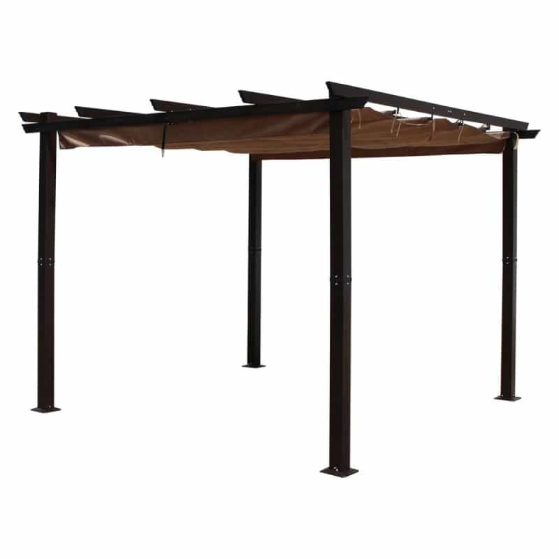 3 Meter Aluminum Framed Pergola, Khaki