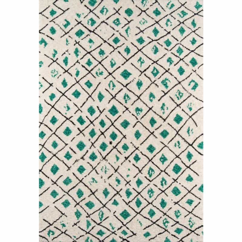 Modern Rectangle Area Rug, Green, 3'6" X 5'6"