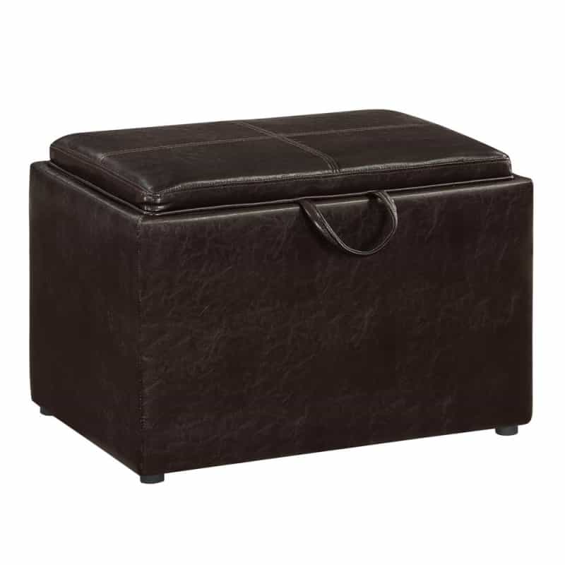 Accent Storage Ottoman With Reversible Tray