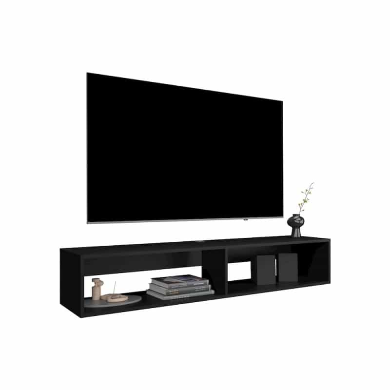 Lakes Tv Stand With 2 Shelves, Black