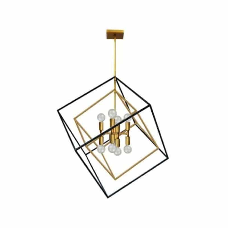 8Lt Pendant, Vintage Bronze & Matte Black Finish