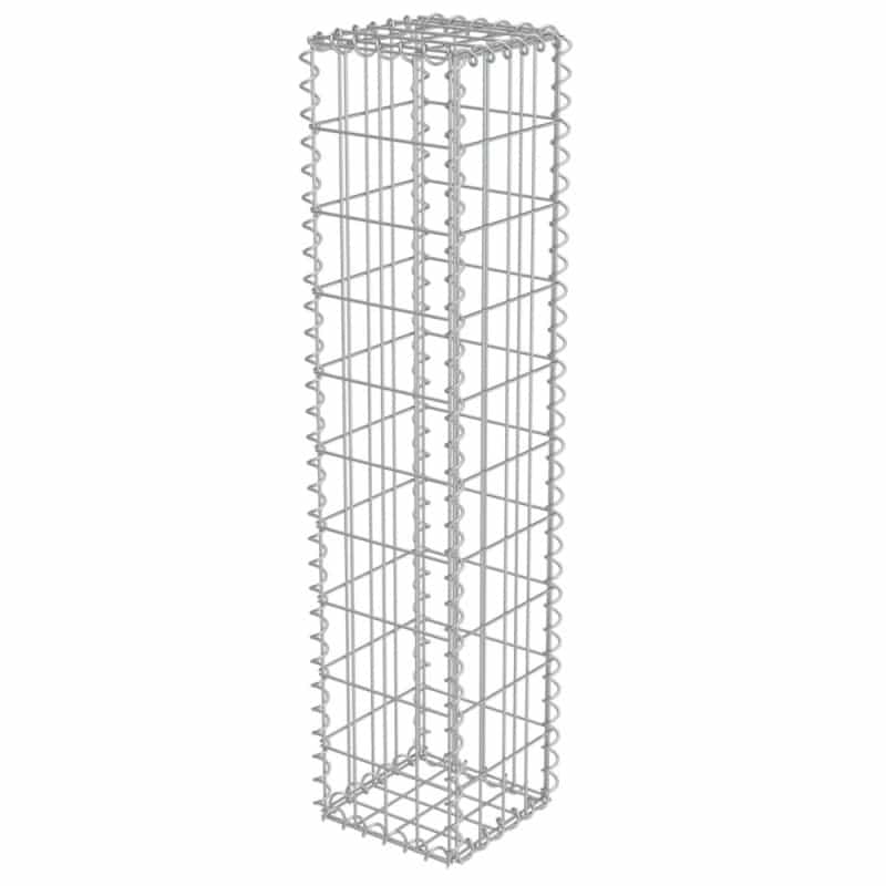 Vidaxl Gabion Wall With Covers Galvanized Steel 7.87"X7.87"X39.4", 143575