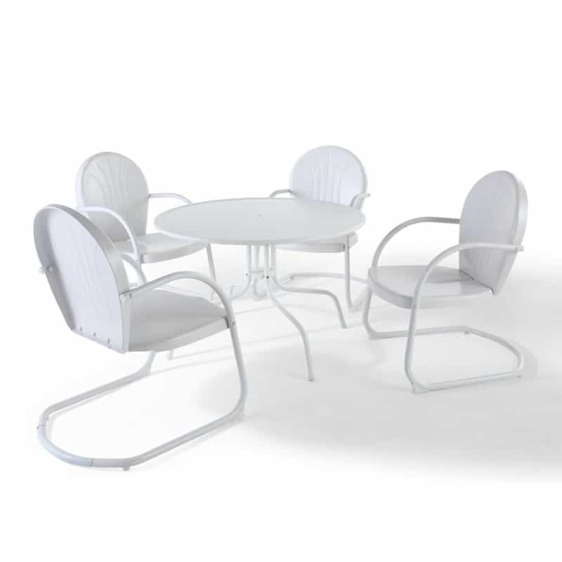 Griffith 5Pc Round Retro Outdoor Dining Set - Table & 4 Chairs