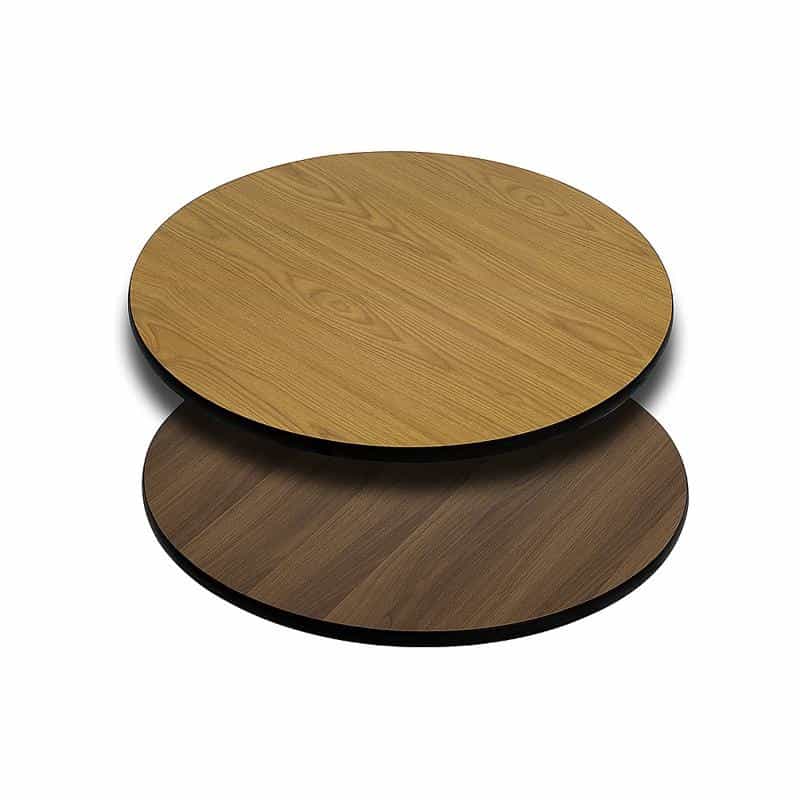 24'' Round Table Top With Natural Or Walnut Reversible Laminate Top