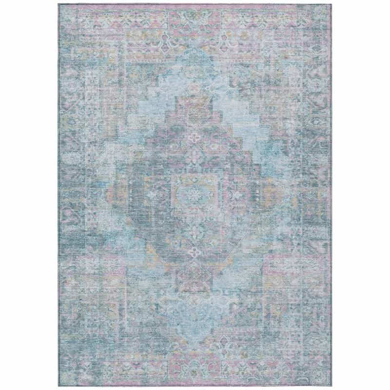 Machine Washable Indoor/Outdoor Chantille Acn2140 Blue 2'6" X 3'10" Rug