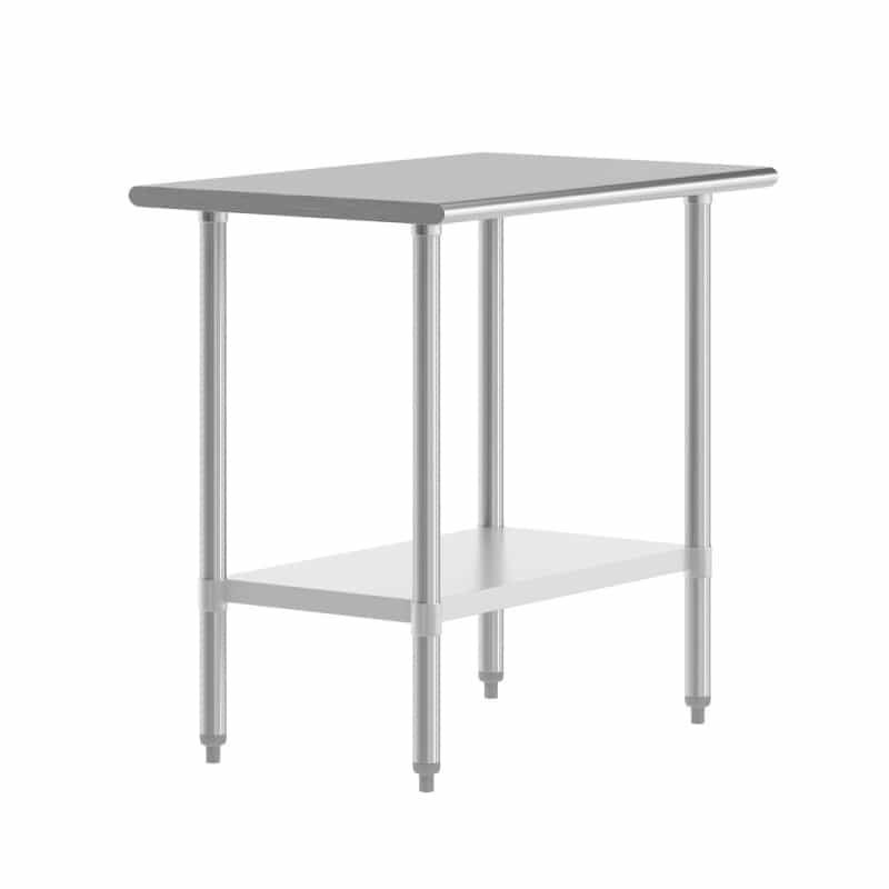 24X36 Portable Prep And Work Table With Top Shelf And Adjustable Undershelf