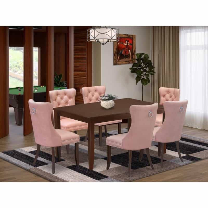 7 Piece Dining Room Table Set Consists Of A Rectangle Kitchen Table