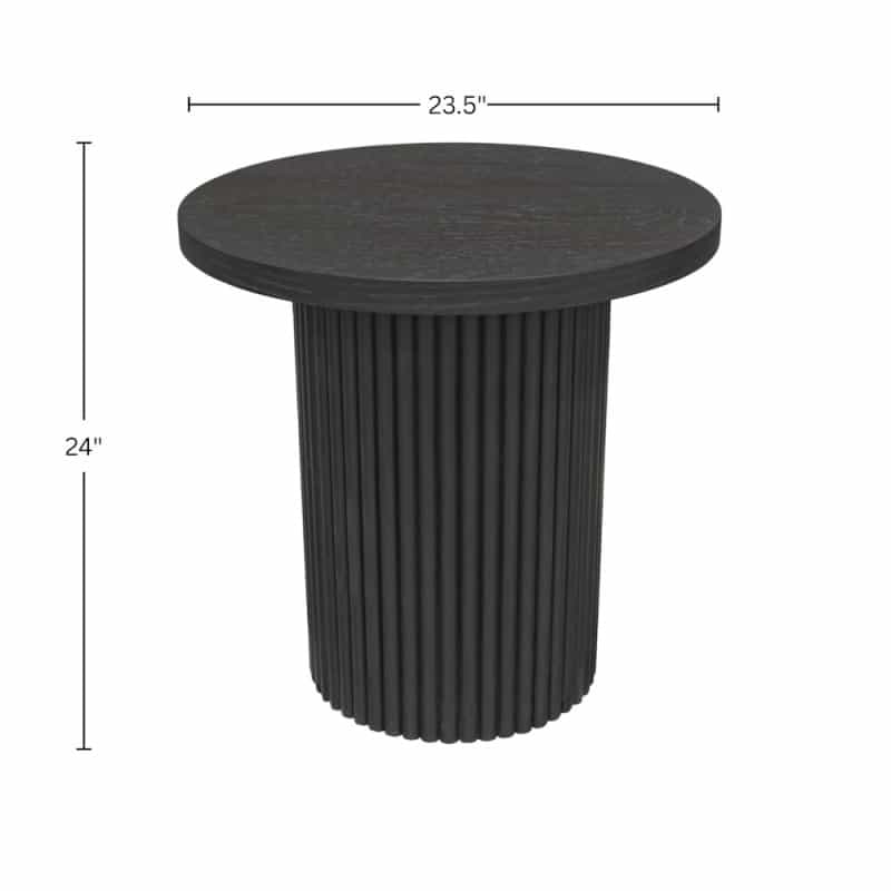 Reba Round End Table, Black