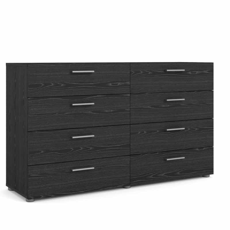 Austin 8 Drawer Double Dresser, Black Woodgrain