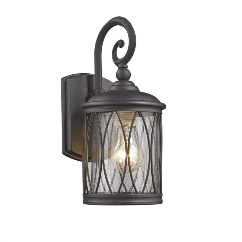 Dinadan Transitional 1 Light Black Outdoor Wall Sconce 13" Height