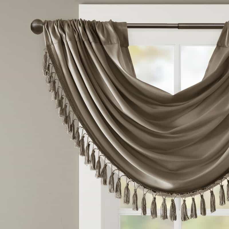 Faux Silk Waterfall Embellished Valance
