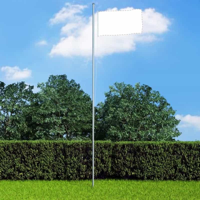 Flagpole Silver Aluminum 20.3 Ft Flagpole Cylindrical Modern