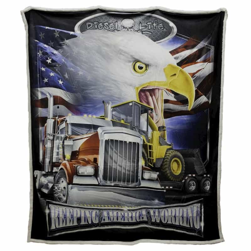 Diesel Life Keep America Working Throw Blanket For Couch Lightweight Plush Cozy
