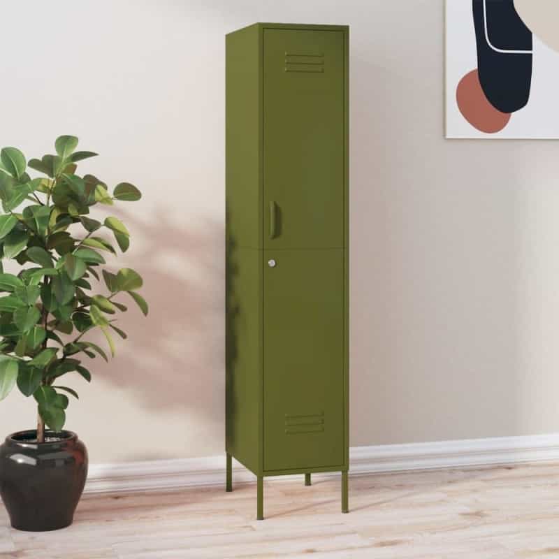 Locker Cabinet Olive Green Steel 70.9 In X 18.1 In X 13.8 In