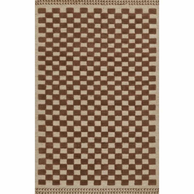Contemporary Rectangle Area Rug, Brown, 6'3" X 9'