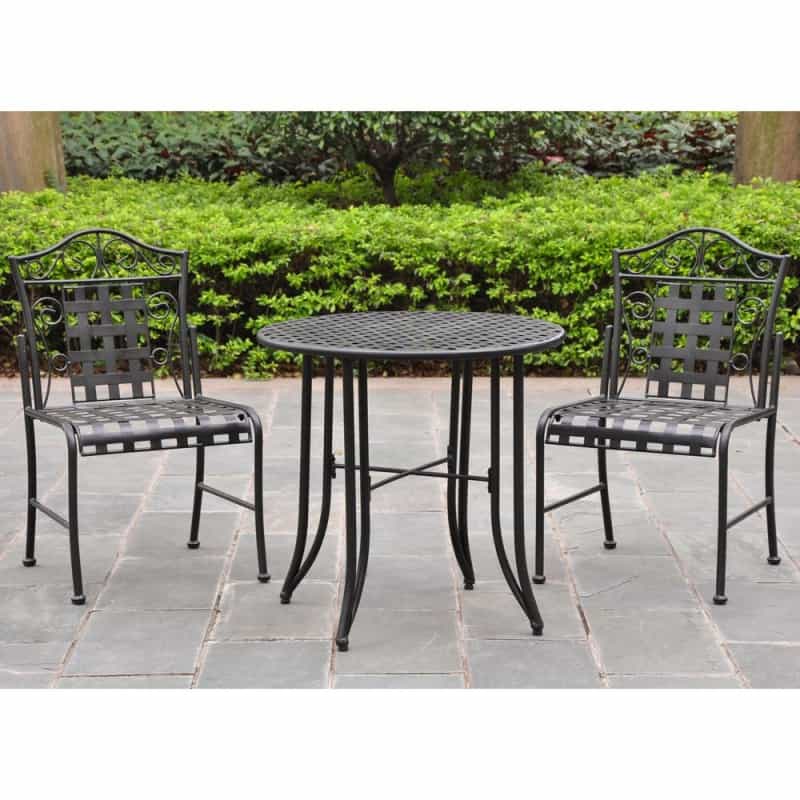 Set Of Three Mandalay Iron Bistro Set