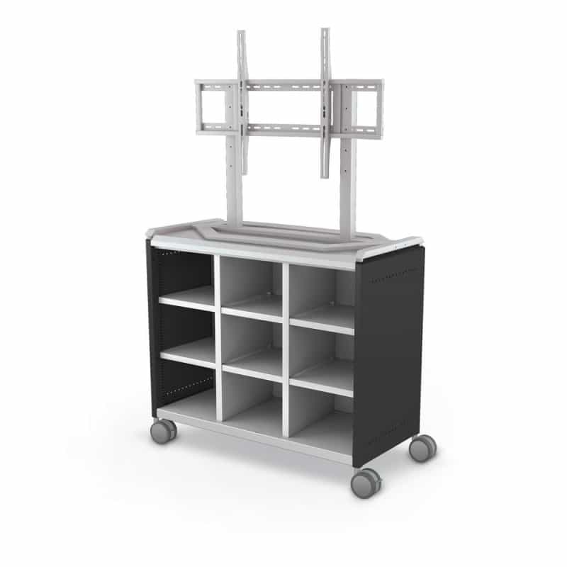 Compass Cabinet - Maxi H2 -Cubbies / Casters / Tv Mount- Black