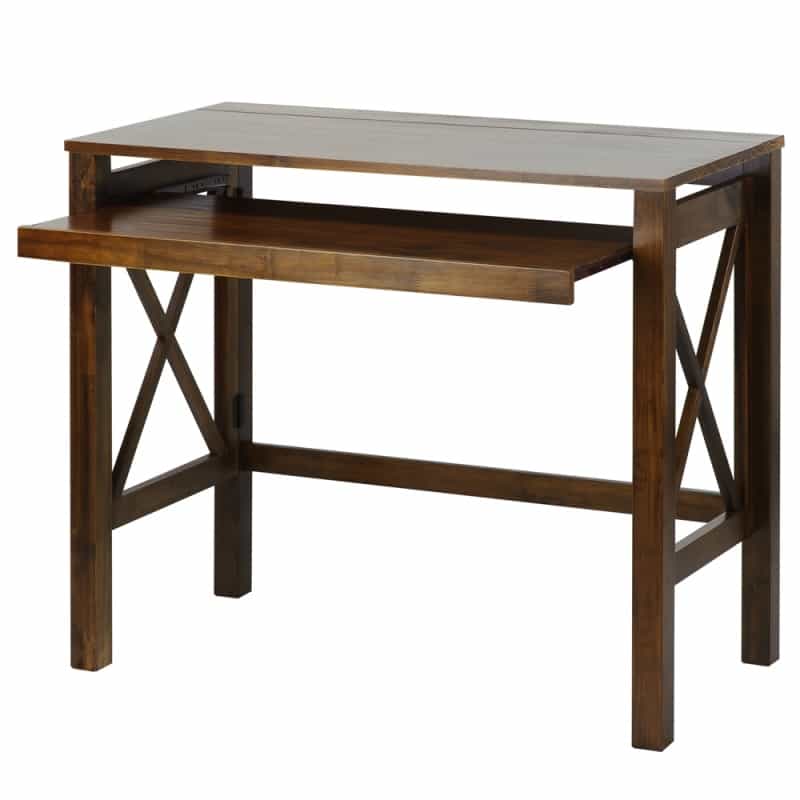 Montego Folding Desk With Pull-Out-Warm Brown