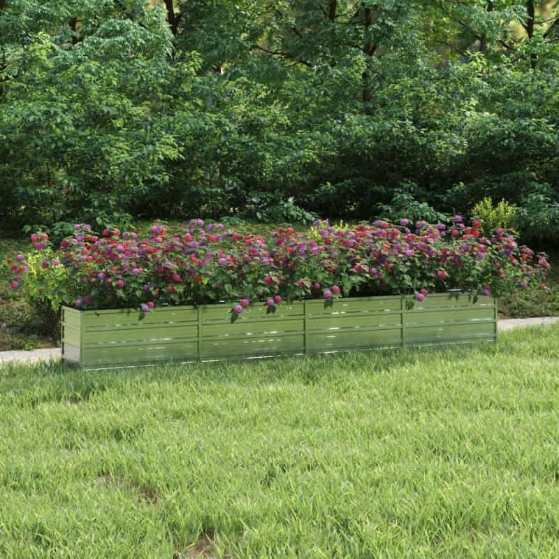 Garden Raised Bed Silver Galvanized Steel Large Durable