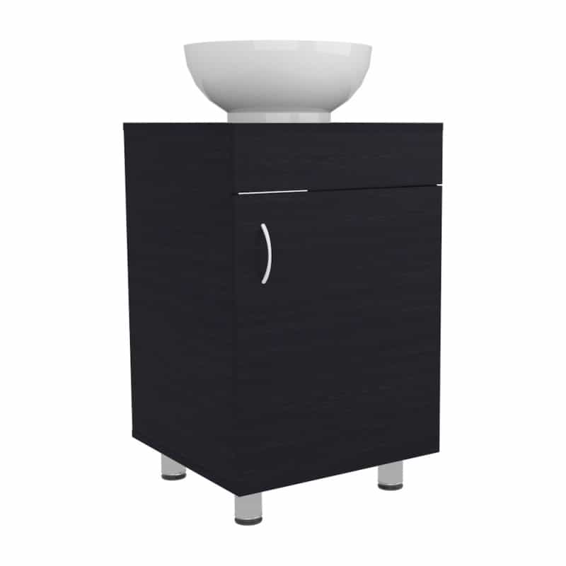 Vicksburg Bathroom Vanity, 1 Door, 4 Legs, Black Wengue