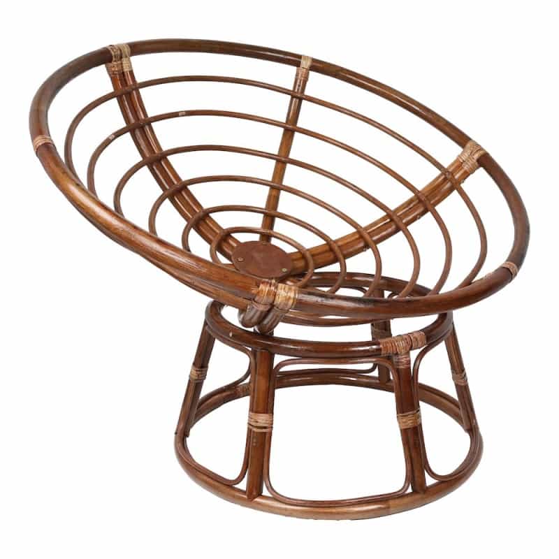 Rattan 42-Inch Papasan Chair With Micro Suede Cushion