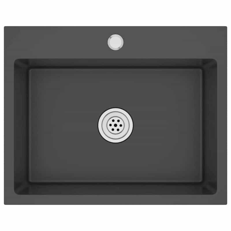Handmade Kitchen Sink Black Stainless Steel