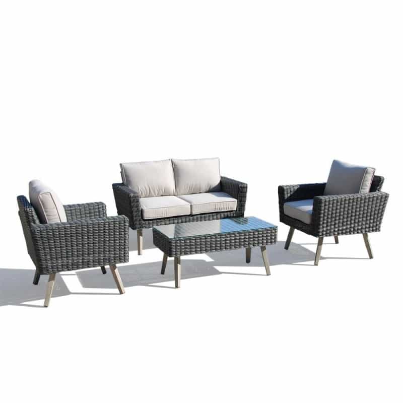 Castlewood All Weather Wicker 4 Piece Seating Group With Cushions