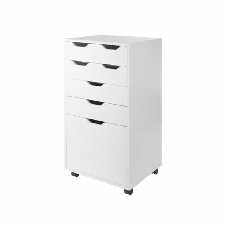Halifax Bins & Drawers Multi-Storage Tall Mobile Cabinet, White