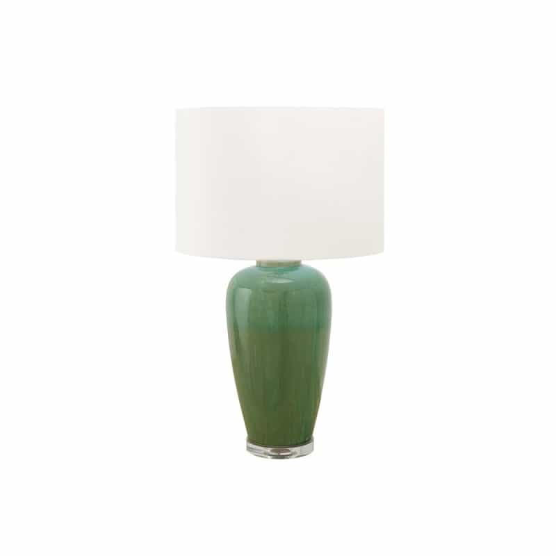 Lighting, 29H, Table Lamp, Green Ceramic, Ivory / Cream Shade, Contemporary