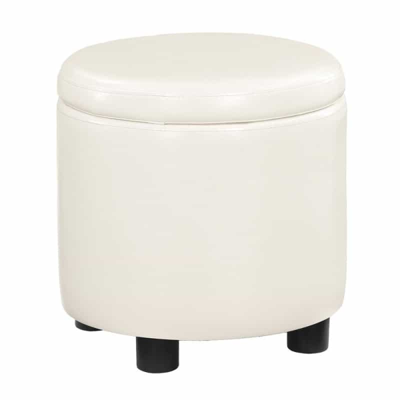 Designs 4 Comfort Round Accent Storage Ottoman With Reversible Tray Lid