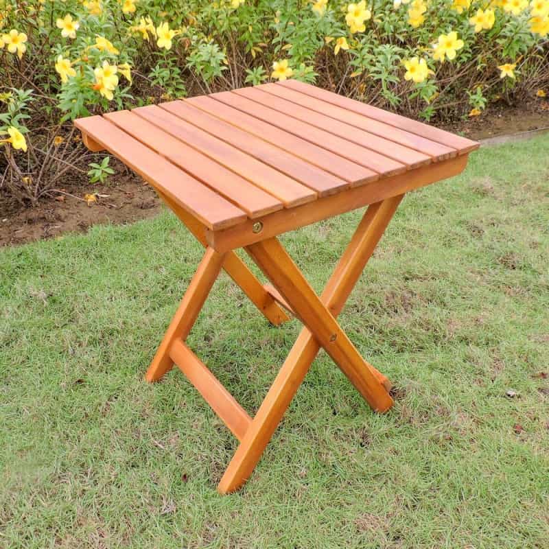 Royal Tahiti Acacia 16-Inch Round Folding Side Table