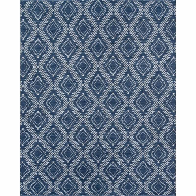 Contemporary Rectangle Area Rug, Navy, 5' X 7'6"