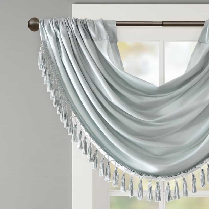 Faux Silk Waterfall Embellished Valance
