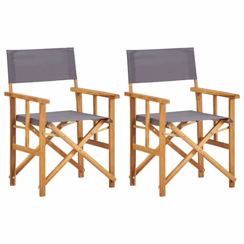Director Chair Set Of 2 Brown And Dark Grey