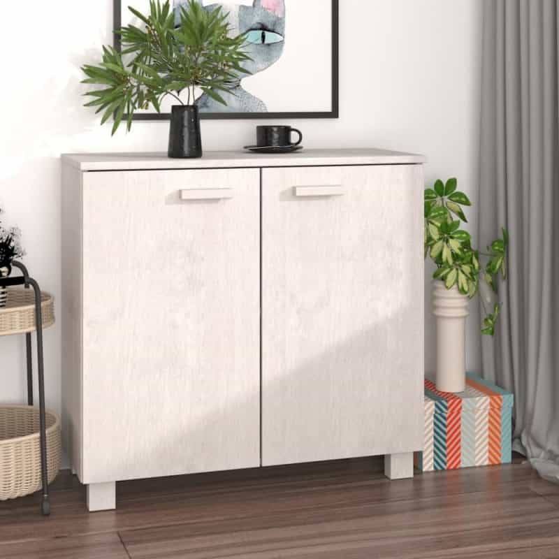 Sideboard Hamar White 33.5"X13.8"X31.5" Solid Wood Pine