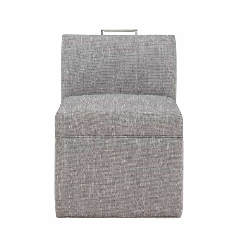 Delray Modern Upholstered Castered Chair In Ashen Grey