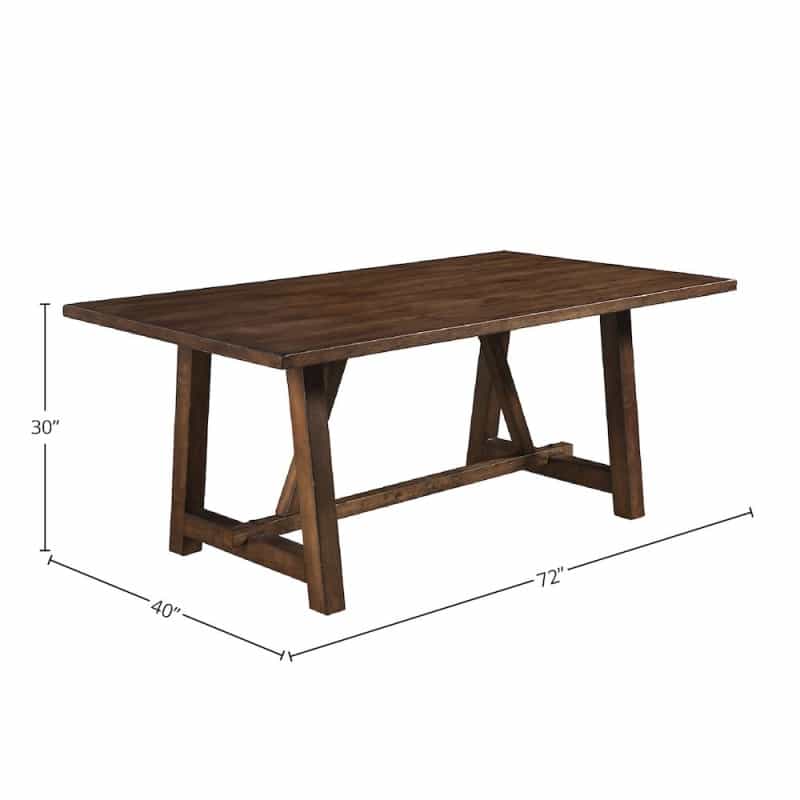 Arendal Trestle Rectangular Dining Table, Burnished Dark Oak