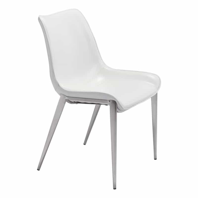 Magnus Dining Chair (Set Of 2) White & Silver