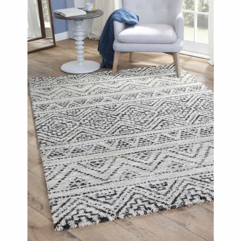 Granada Sella Ivory/Natural/Black Area Rug, 5'3" X 7'6"
