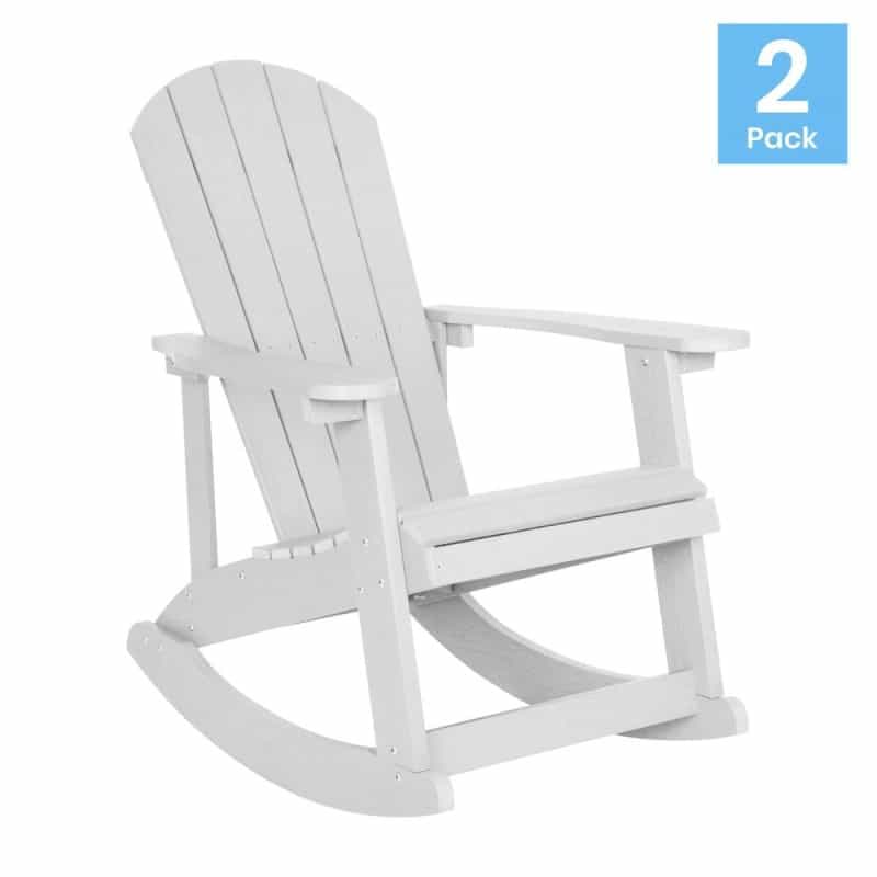 Adirondack Rocking Chair In White - Set Of 2