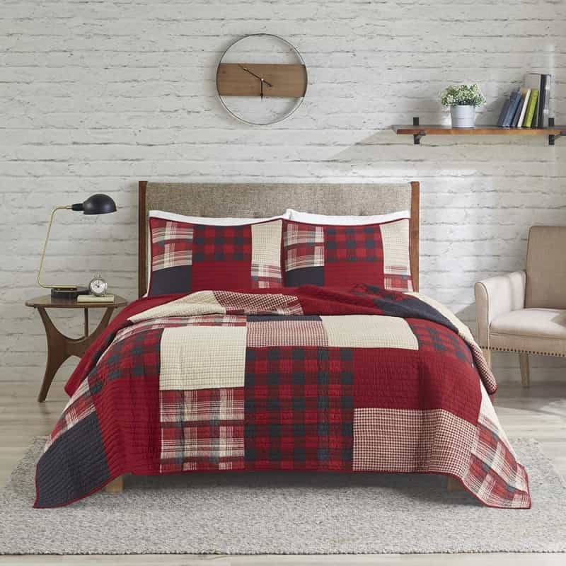 Sunset Oversized Cotton Quilt Mini Set, Red Color