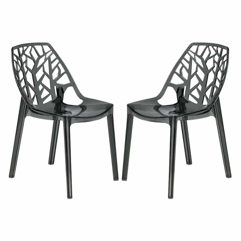 Cornelia Modern Spring Cut-Out Tree Design Stackable Dining Chair