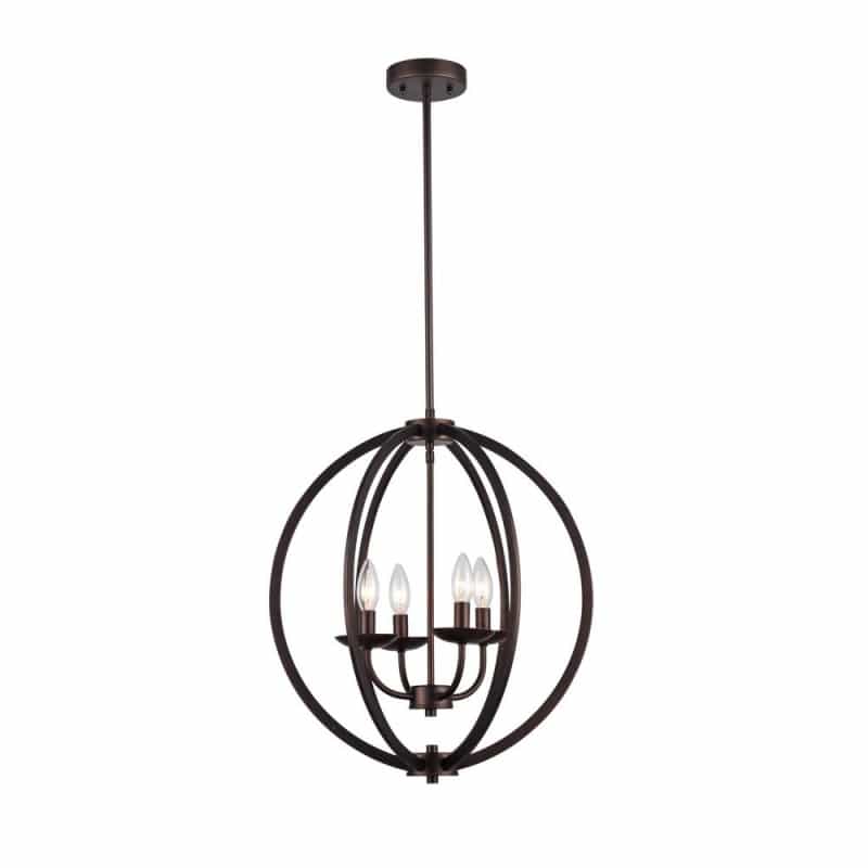 Osbert Industrial-Style 4 Light Rubbed Bronze Ceiling Pendant 18" Wide