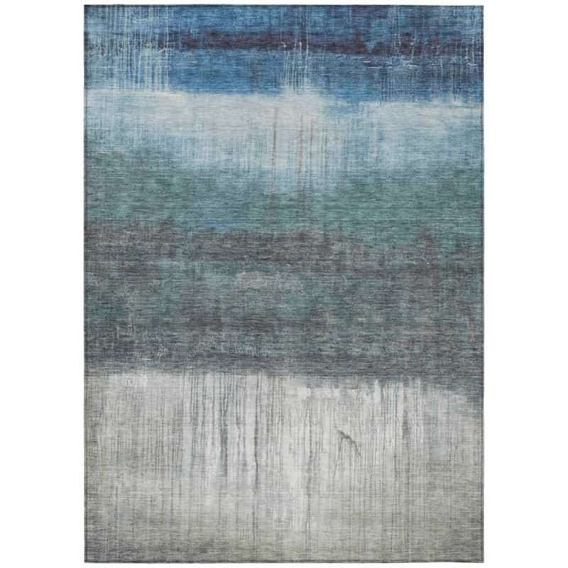 Machine Washable Indoor/Outdoor Chantille Acn2118 Blue 2'6" X 3'10" Rug