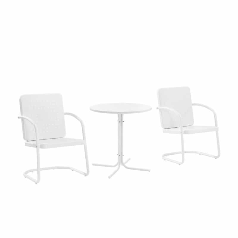 Bates 3Pc Retro Outdoor Bistro Set - Bistro Table & 2 Armchairs