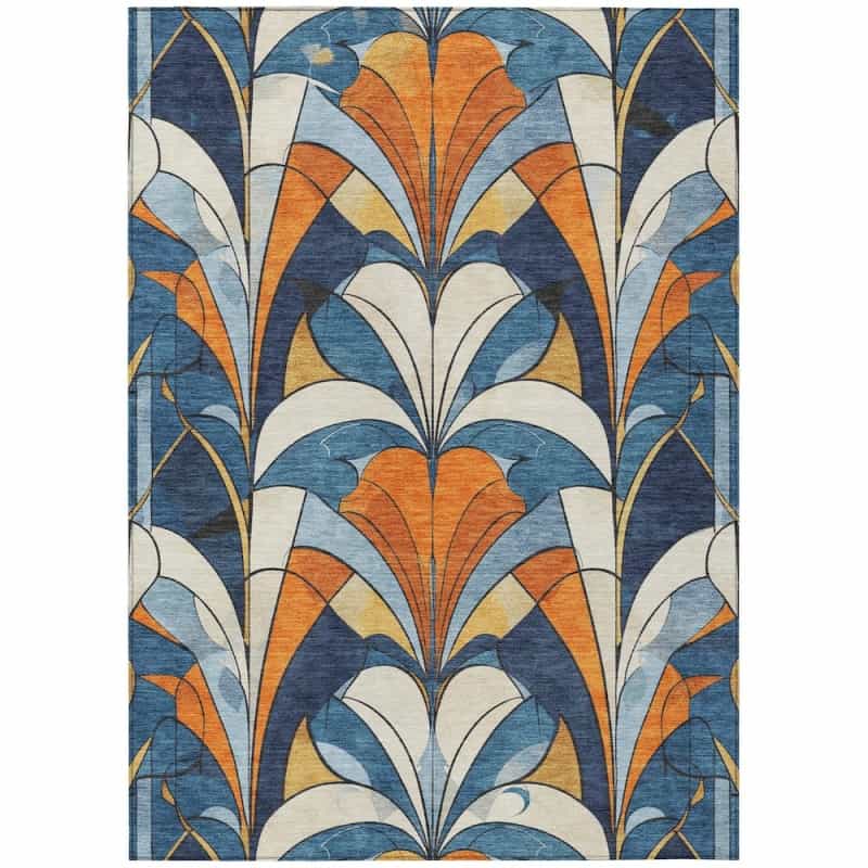 Machine Washable Indoor/Outdoor Chantille Acn2174 Blue 2'6" X 3'10" Rug