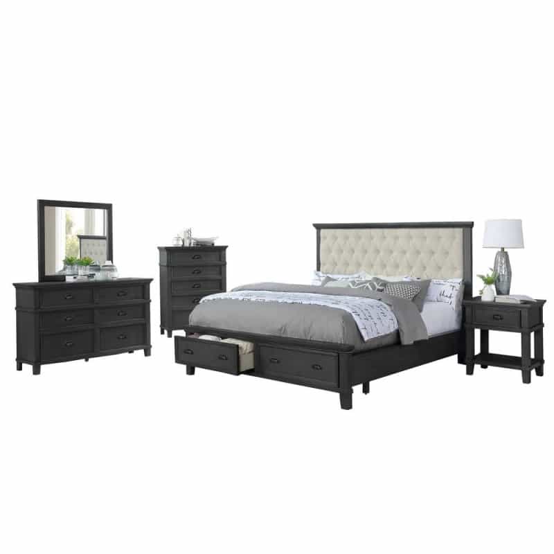 Sandy Platform 5 Piece Bedroom Set With Chest, Eastern King