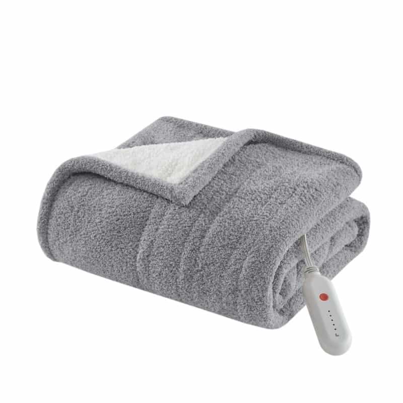 Amira Dream Soft Heated Throw In Grey