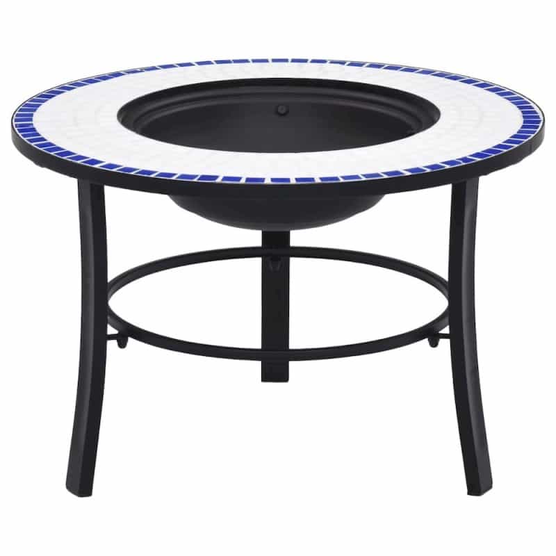 Vidaxl Mosaic Fire Pit Blue And White 26.8" Ceramic, 46720