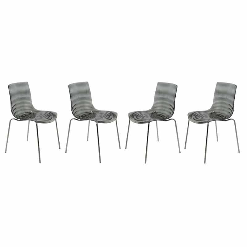 Astor Water Ripple Design Dining Chair Set Of 4